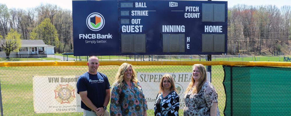 FNCB Bank Donates Scoreboard to Greater Pittston Area Little League